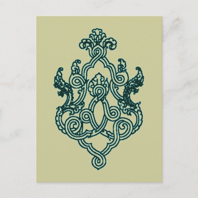 ASIAN TRIBAL TATTOO DESIGN BUDDHIST HINDU POSTCARD (Front)