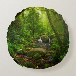Asian tropical rainforestjungle,forest,environment round cushion