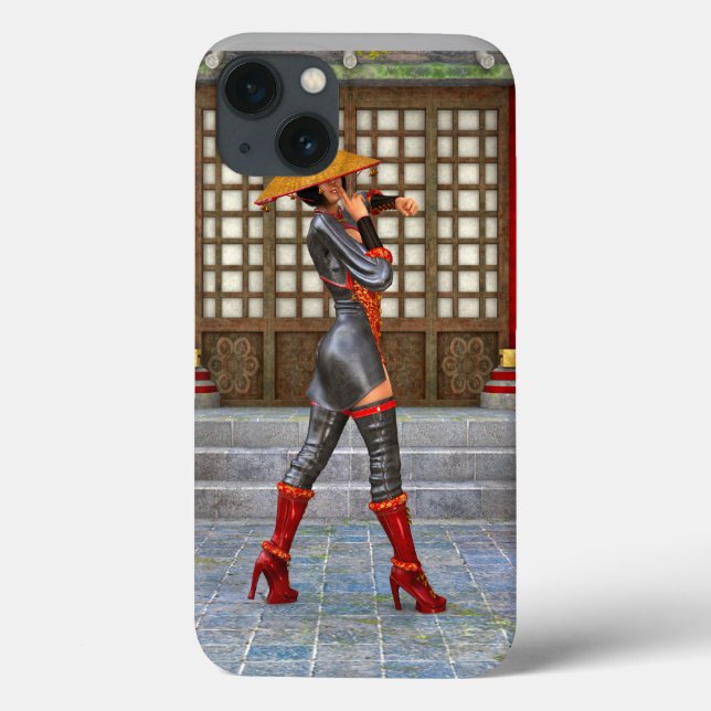 Asian Warrior Maiden Fantasy Samurai Artwork Case-Mate iPhone Case (Back)