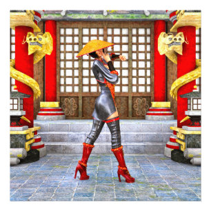 Asian Warrior Maiden Fantasy Samurai Artwork Photo Print
