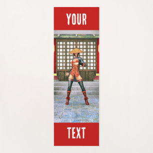 Asian Warrior Maiden Fantasy Samurai Artwork Yoga Mat