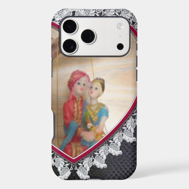 Asian Wedding Couple on Heart Swing Art Print/ (Back)