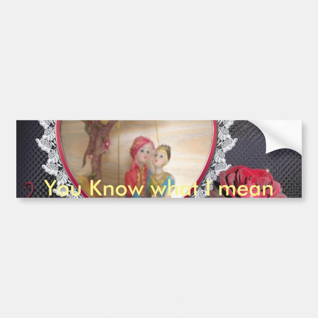 Asian Wedding Couple on Heart Swing Art Print/ Bumper Sticker (Front)