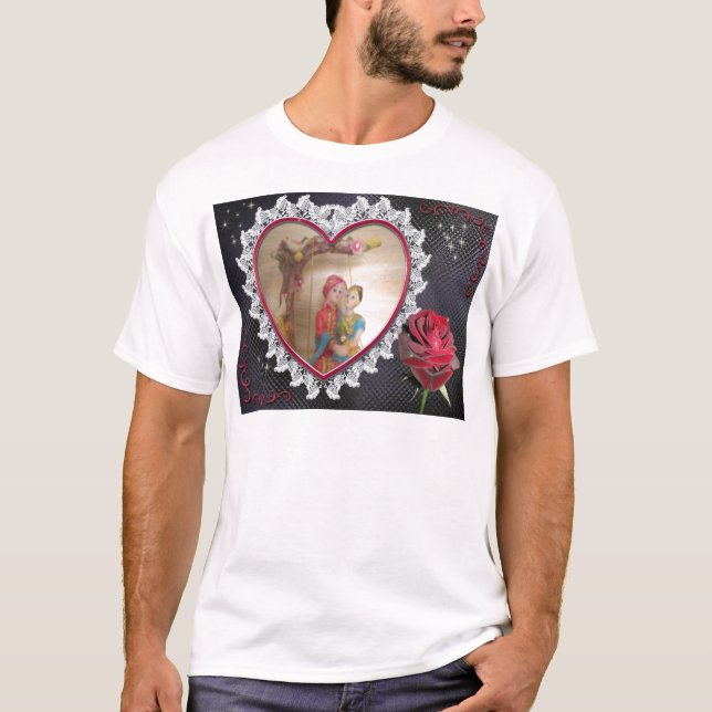 Asian Wedding Couple on Heart Swing Art Print/ T-Shirt (Front)