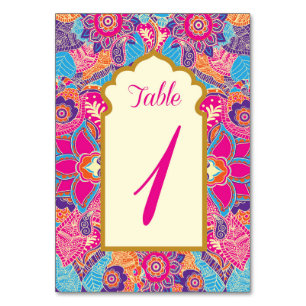 Asian - Wedding - Henna - Mehndi - Table Numbers