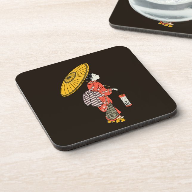 Asian Woman Beverage Coaster (Left Side)
