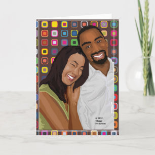 Asian woman Black man Interracial Greeting Card