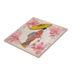 Asian Woman Ceramic Tile