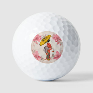 Asian Woman Golf Ball