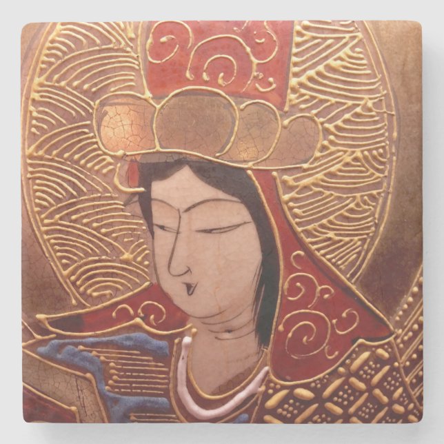 Asian Woman Stone Coaster (Front)