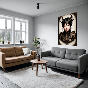 Asian women demon Lord   AI Art Poster