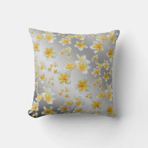 asian, yellow, white, bloom, bright, gold, floral cushion