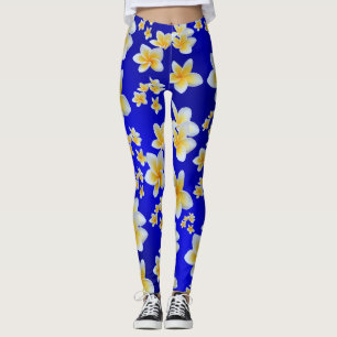 asian, yellow, white, bloom, bright, gold, floral leggings