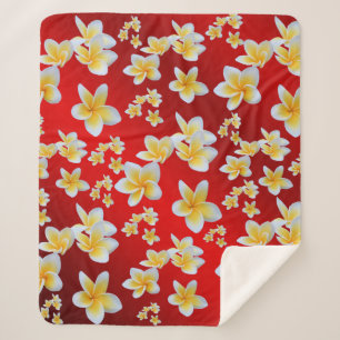 asian, yellow, white, bloom, bright, gold, floral sherpa blanket