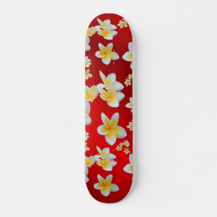 asian, yellow, white, bloom, bright, gold, floral skateboard
