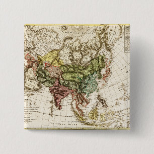 AsiaPanoramic MapAsia 7 15 Cm Square Badge