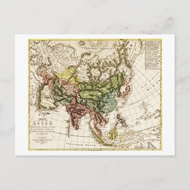 AsiaPanoramic MapAsia 7 Postcard (Front)