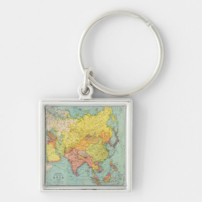 AsiaPanoramic MapAsia 9 Key Ring (Front)