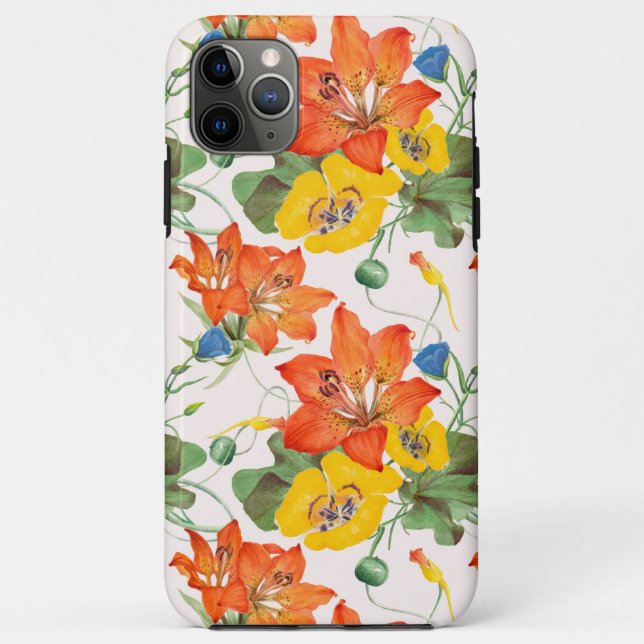 Asiatic lilies tulips morning glories pattern Case-Mate iPhone case (Back)