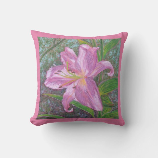 Asiatic Lily Throw Pillow (Front)