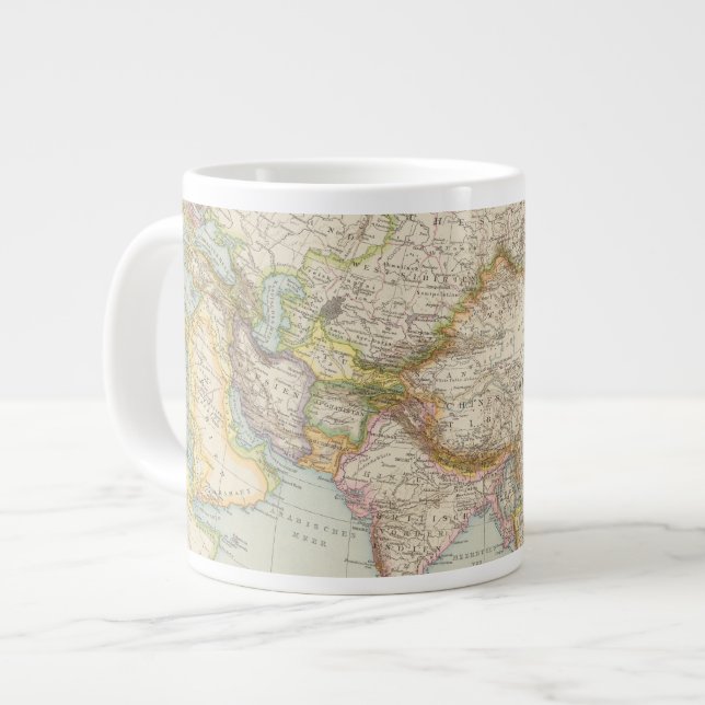 Asien - Map of Asia Large Coffee Mug (Front Left)