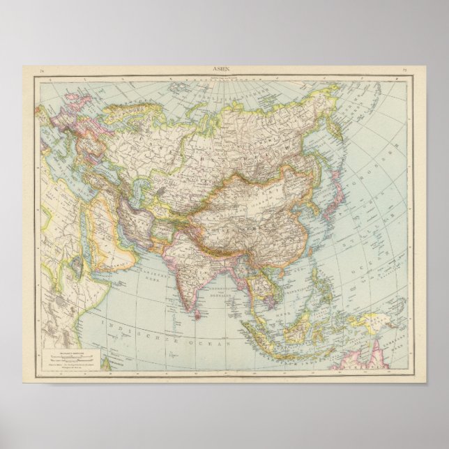 Asien - Map of Asia Poster (Front)
