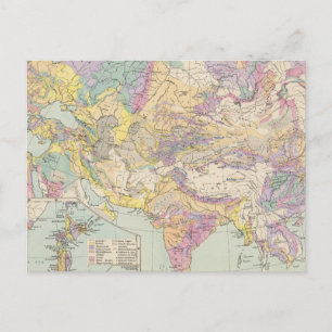 Asien u Europa - Atlas Map of Asia and Europe Postcard