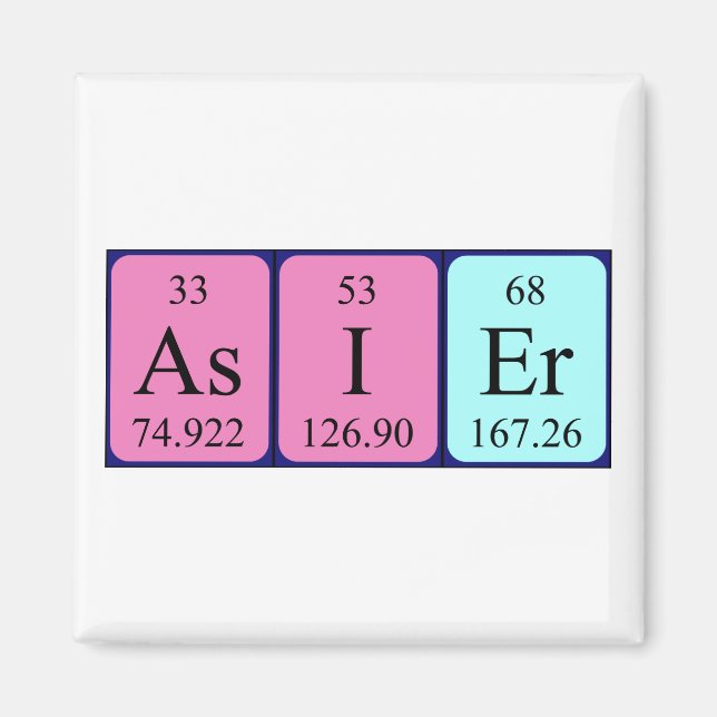 Asier periodic table name magnet (Front)