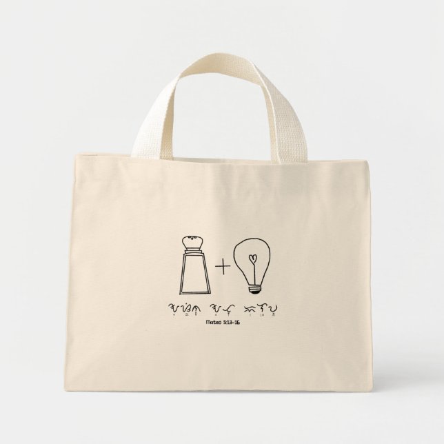 Asin at Ilaw Baybayin Christian Typography Mini Tote Bag (Front)