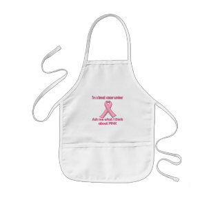 Ask a breast cancer survivor about pink! kids apron