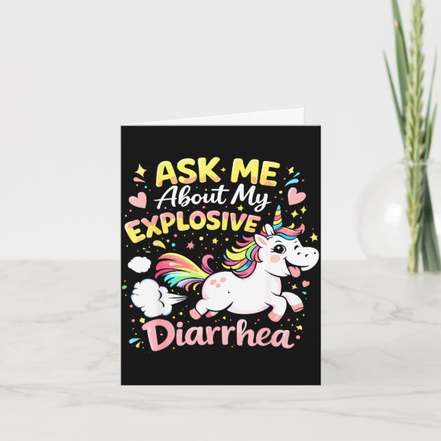 Ask about explosive diarrhea funny poop meme card (Front)