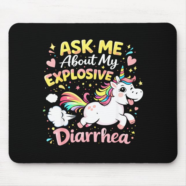 Ask about explosive diarrhea funny poop meme mouse pad (Front)