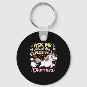 Ask about explosive diarrhoea funny poop meme key ring