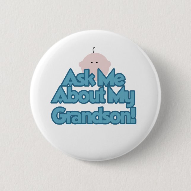Ask About My Grandson 6 Cm Round Badge (Front)