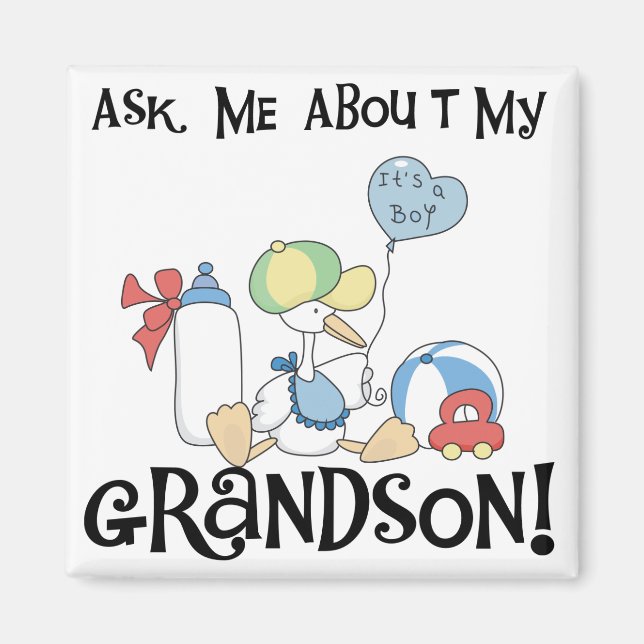 Ask About My Grandson Tshirts and Gifts Magnet (Front)