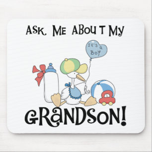 Ask About My Grandson Tshirts and Gifts Mouse Pad