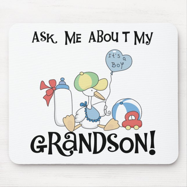 Ask About My Grandson Tshirts and Gifts Mouse Pad (Front)
