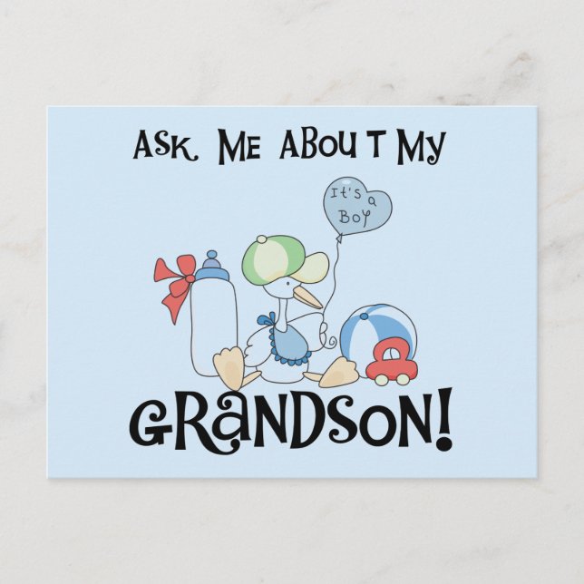 Ask About My Grandson Tshirts and Gifts Postcard (Front)