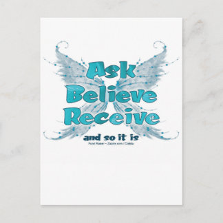 Ask Believe Receive Postcard