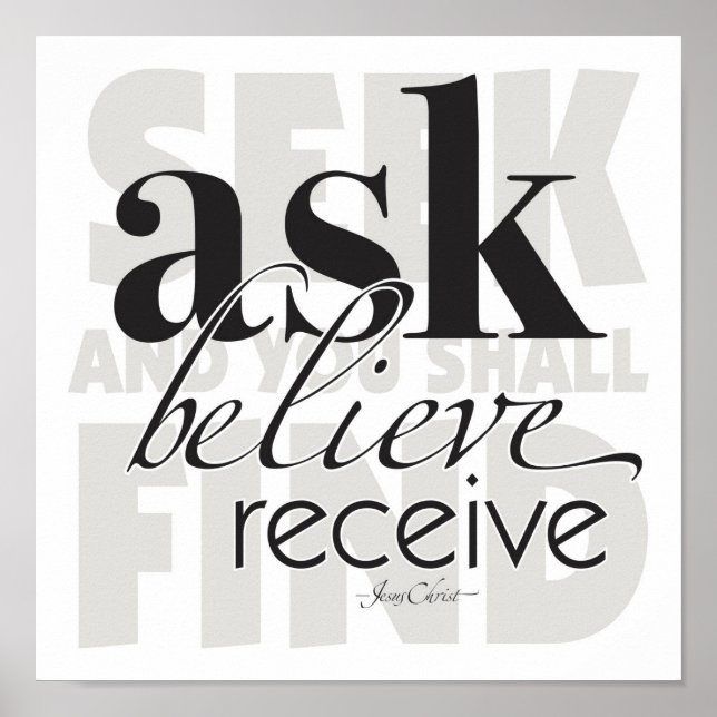 Ask Believe Receive Poster (Front)