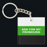 ASK FOR MY PRONOUNS - Neutrois Pride Key Ring<br><div class="desc">Be it Christopher Street Day street day or the popular rainbow designs. At PridePlanet you will find a unique collection with modern, cool and funny LGBTQ motifs. We are all people, whether they're bisexual, gay, lesbian, trans, queer or anything else. A great gift idea for your gay best friend or...</div>