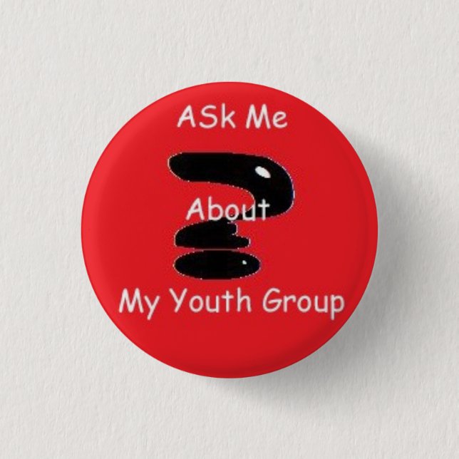 Ask me 3 cm round badge (Front)