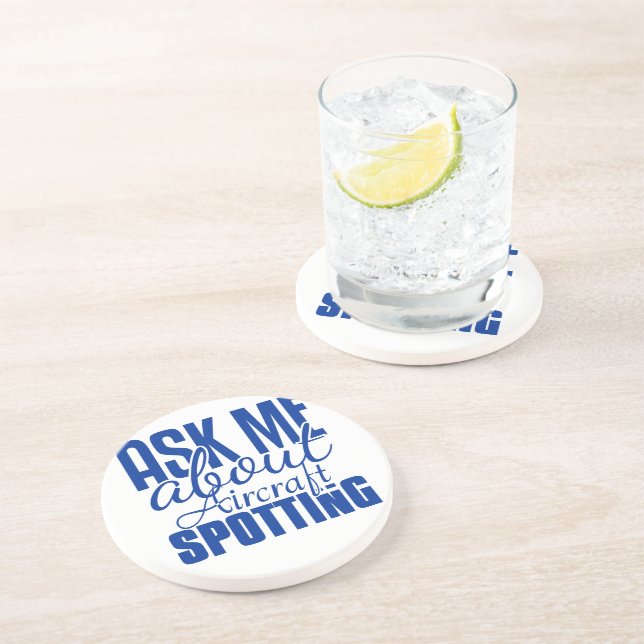 Ask Me About Aircraft Spotting Coaster (Side)