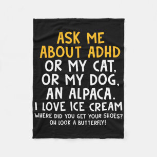 Ask Me About Autism Mental Health Awareness Adhd C Fleece Blanket