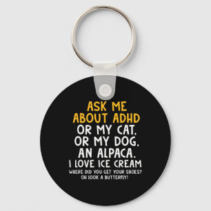 Ask Me About Autism Mental Health Awareness Adhd C Key Ring