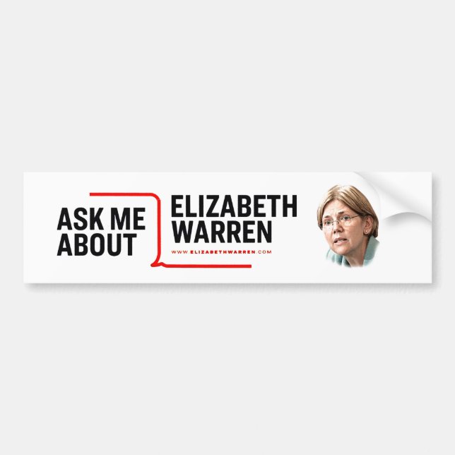 Ask Me About Elizabeth Warren Bumper Sticker (Front)