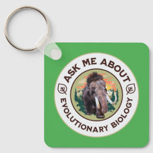 Ask Me About Evolutionary Biology Woolly Mammoth Key Ring