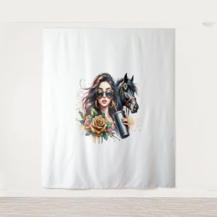 Ask Me About Horse Funny Horse Tapestry