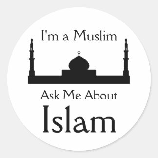 Ask Me About Islam Classic Round Sticker