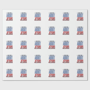 Ask Me About Jesus Vintage Christian Shirt Design Wrapping Paper